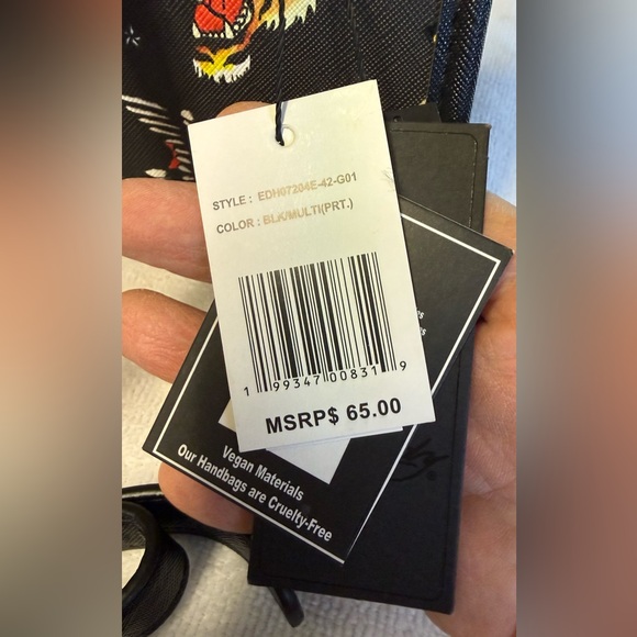 🔥 ED HARDY Tattoo-Print Tote with Colorful Motifs. NWT - Picture 6 of 6